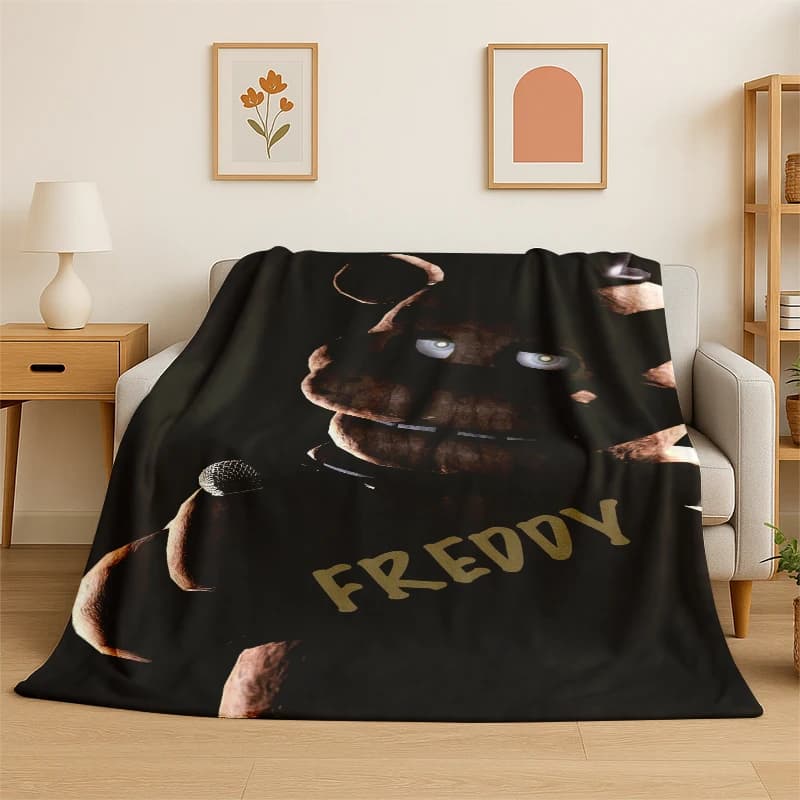 Coperta in flanella Freddy di FNAF, gioco horror classico, morbida e calda, per camera da letto, soggiorno, letto, viaggi, campeggio, picnic