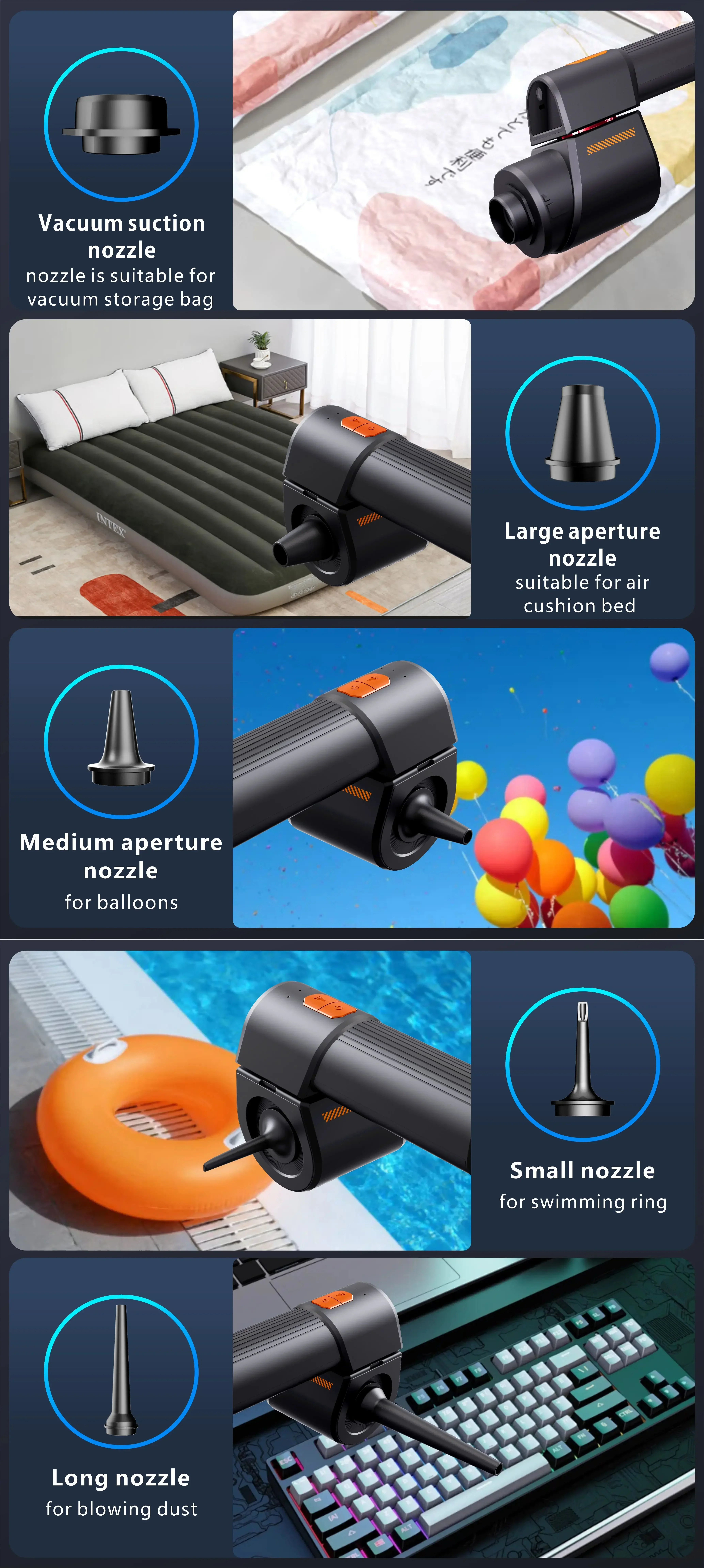 Disponibile Nexest Forte Aspirazione 180C Pieghevole Multifunzionale Soffiaggio Gonfiaggio Estrazione Auto Casa Uso Aspirapolvere Brushless