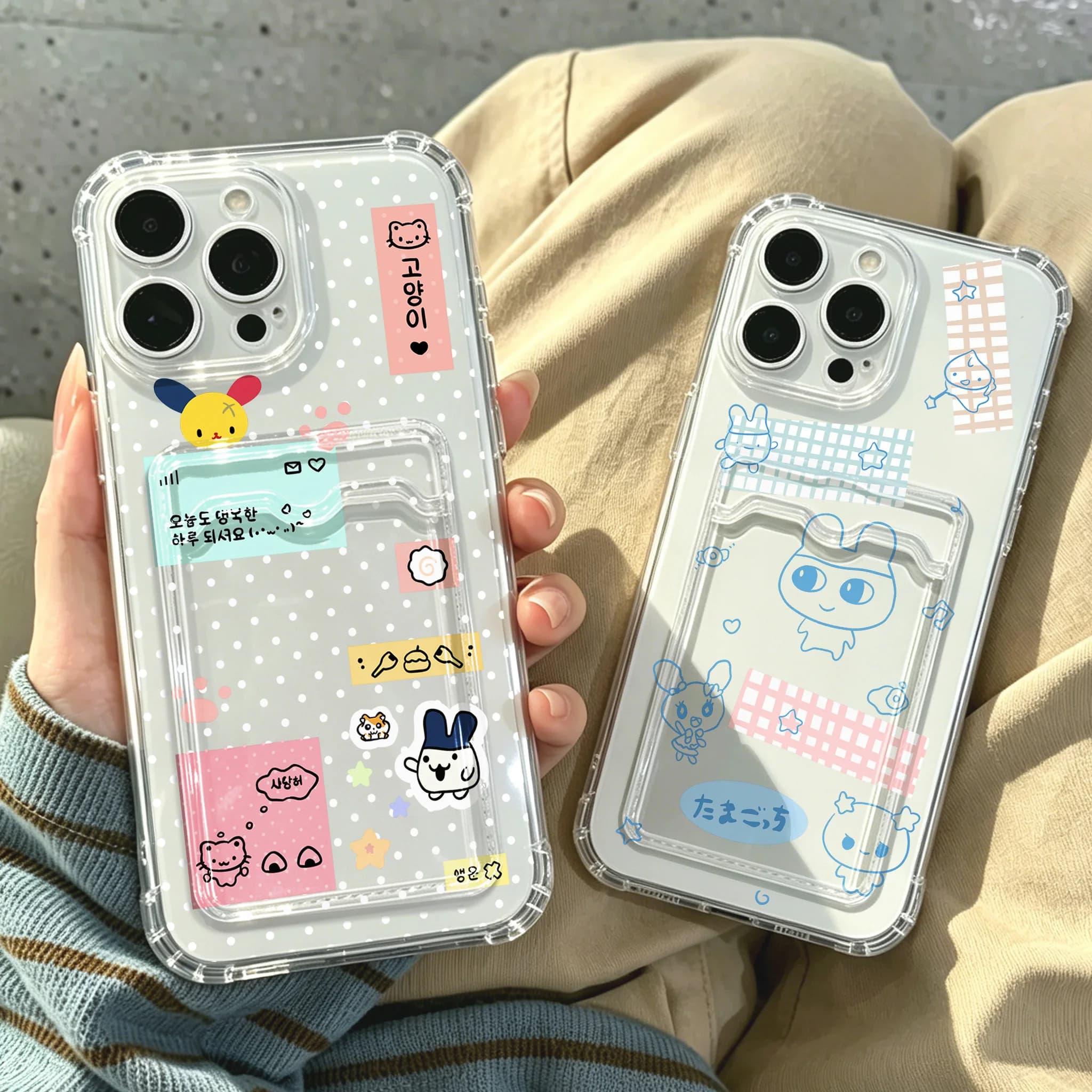 Cute Mametchis Card Hold Phone Case For Xiaomi 13 12 12T 11 Lite Poco M5 M4 X5 X4 X3 Pro NFC 4G 5G Anti-fall Clear Cover