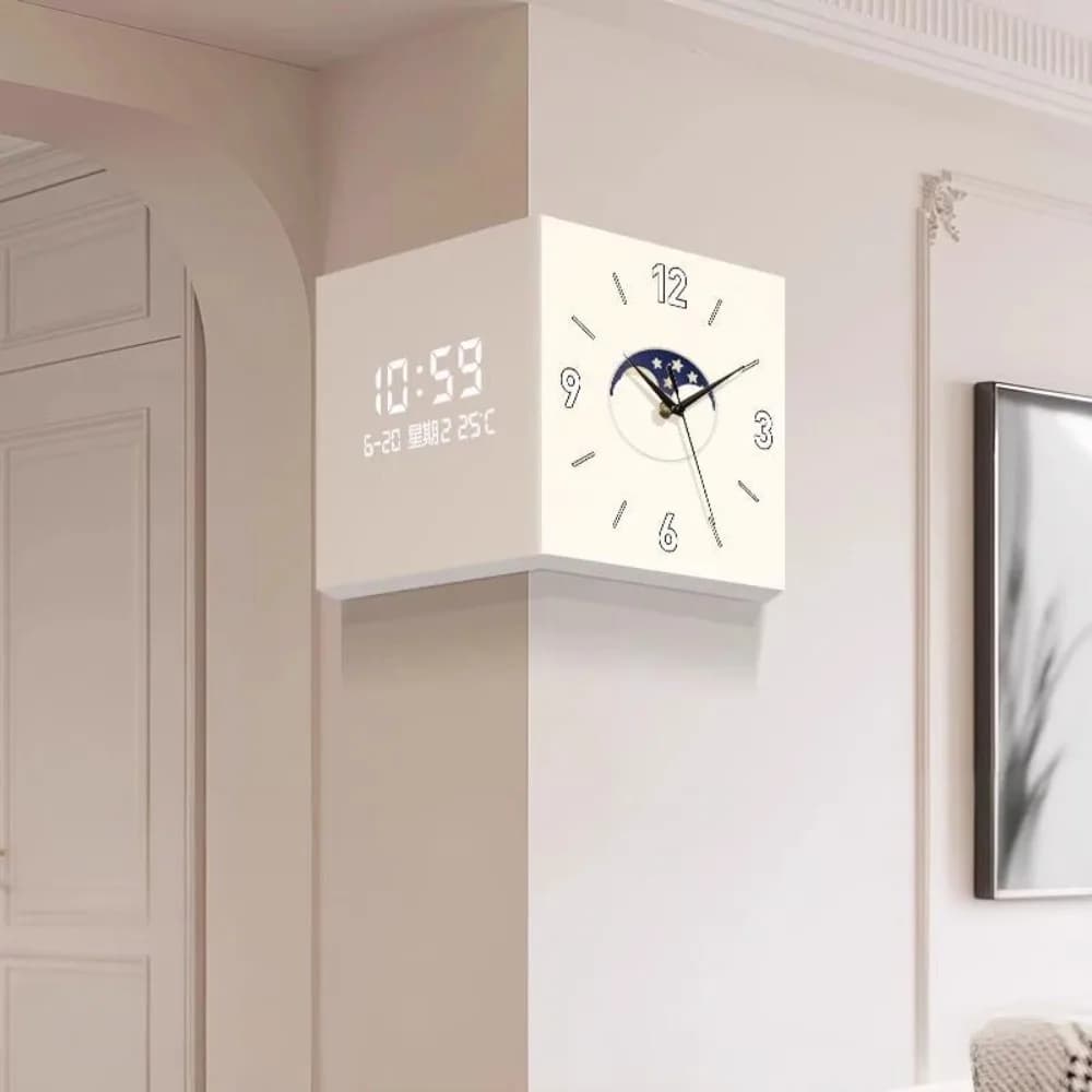 Orologio da parete moderno per interni Soggiorno Orologi da parete angolari creativi semplici su entrambi i lati Decorazione domestica silenziosa di lusso