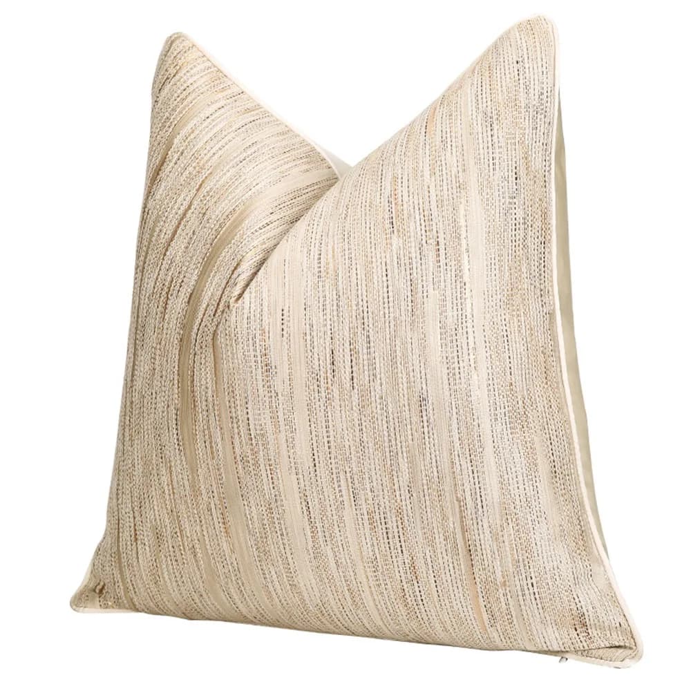 Fodera per cuscino strutturata ad alta precisione di fascia alta Federa quadrata di lusso grigio dorato Fodere per cuscini moderne ed eleganti per la casa
