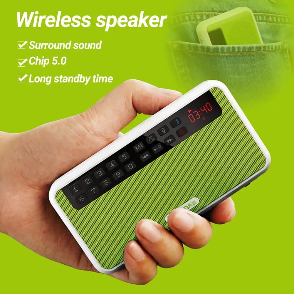 Portable Wireless Audio Case Digital Display LED Calls Great HiFi Audio Case for Low Compatible with Bluetooth 5.0