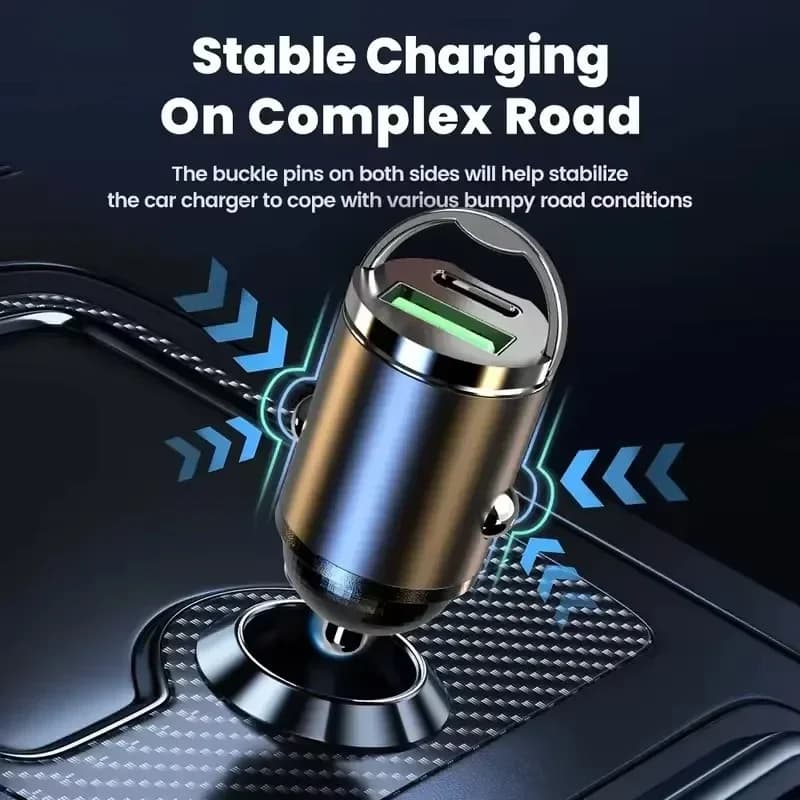new traction ring for auto super fast charging mini port PD + USB hidden charger for car multifunction electrical appliances for car
