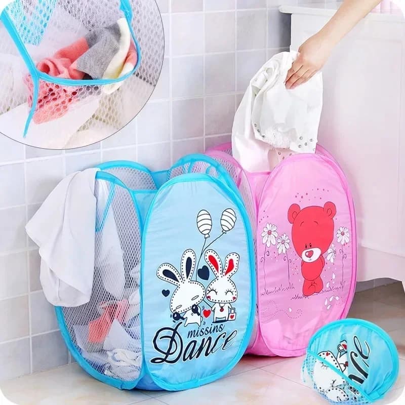 Folding dirty Laundry Storage Basket Hamper Clothes Storage Bag Mesh Large capacity Kids Toys Storage Basket Clothes Organizers