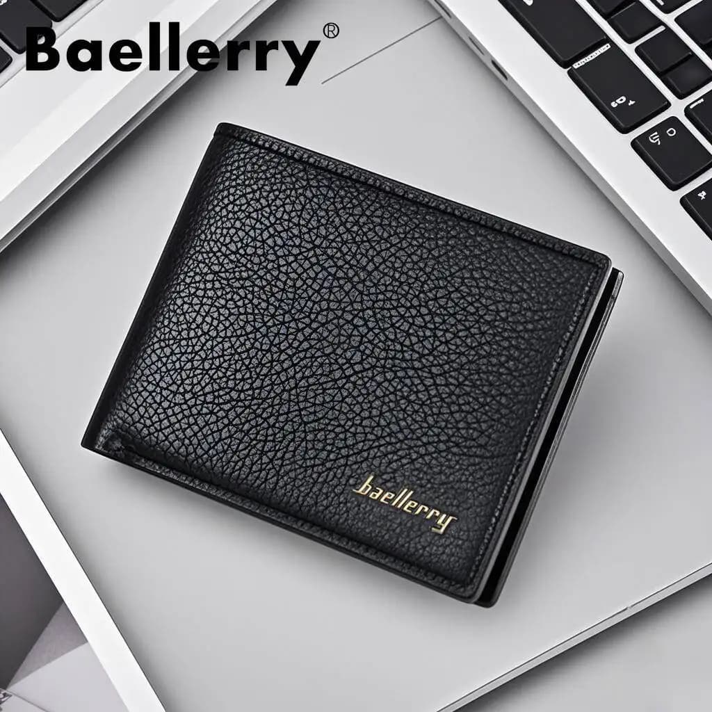New Short Baellerry New RFID Men Wallets Simple Card Clip Soft Male Wallet Zipper Coin Pocket Short Card Holder Men's Purses