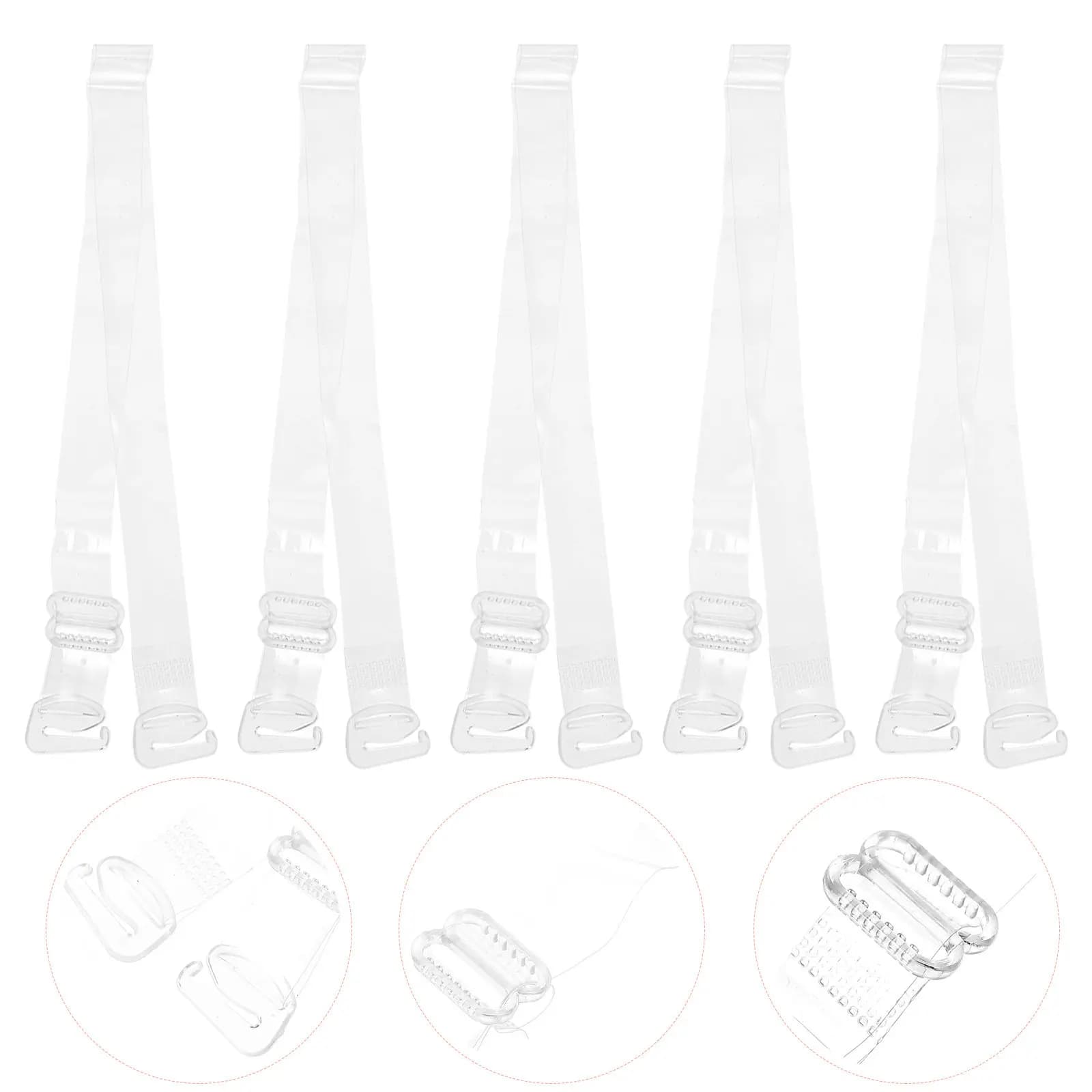 10Pairs Transparent Bra Shoulder Straps Adjustable Clear Nonslip Bra Strap Replacement Holders for Women Underwear Clothing