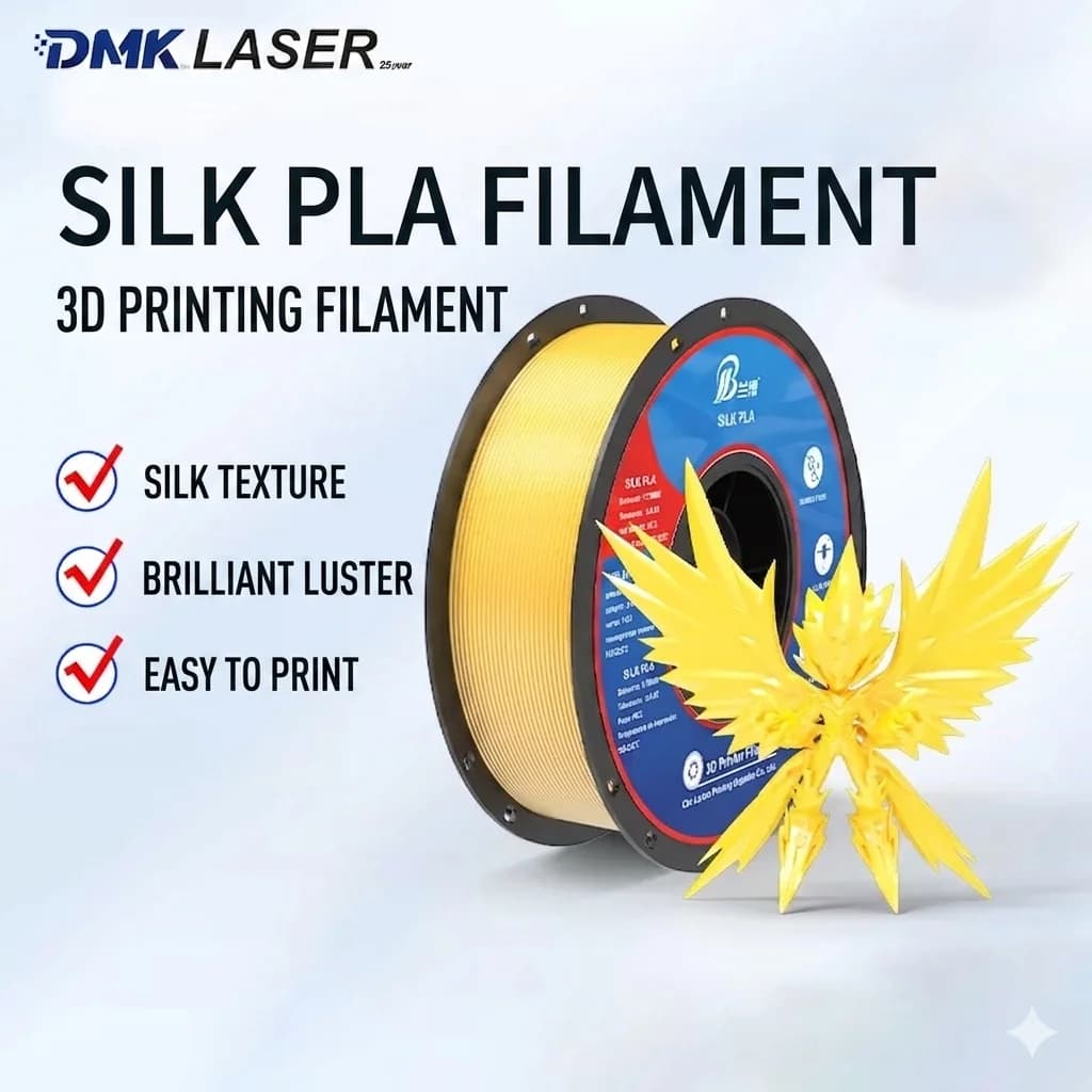 Filamento PLA Silk per Stampante 3D Demarklaser, Materiale di Stampa PLA-Silk 1.75mm 1kg per Bambu Lab Creality