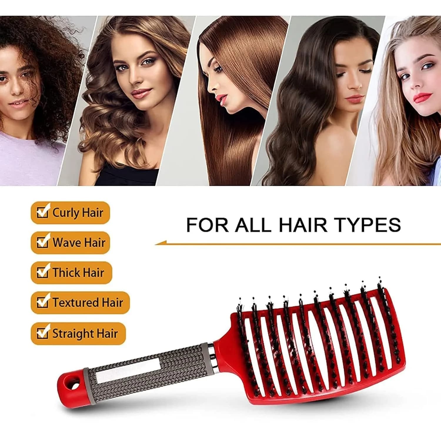 Hair Brush Hair Brush Exfoliating Hair Brush Setola Hair Comb Wet Wet Women's Curly Hair Styling Tool, Special for Real Hair Wigs