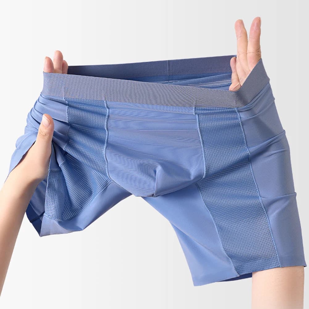 Mutandine da uomo in seta di ghiaccio Intimo Sissy U Custodia convessa Boxer Pantaloncini Lingerie senza cuciture Mutande traspiranti Tronchi Mutandine