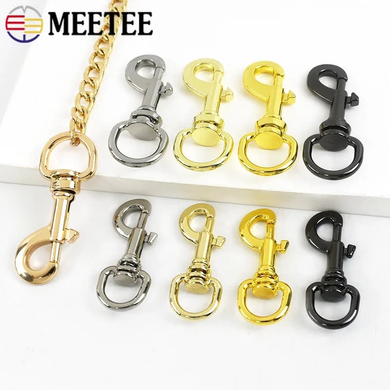 5/10Pcs Meetee 11/15mm Metal Swivel Lobster Clasp Snap Hook for Keyring Bag Strap Pet Collar Webbing Belt Clip DIY Accessories