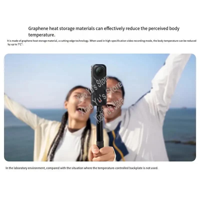 Rear temperature control clip for action camera Insta360 X5 Efficient heat reduction Improved performance BCBW