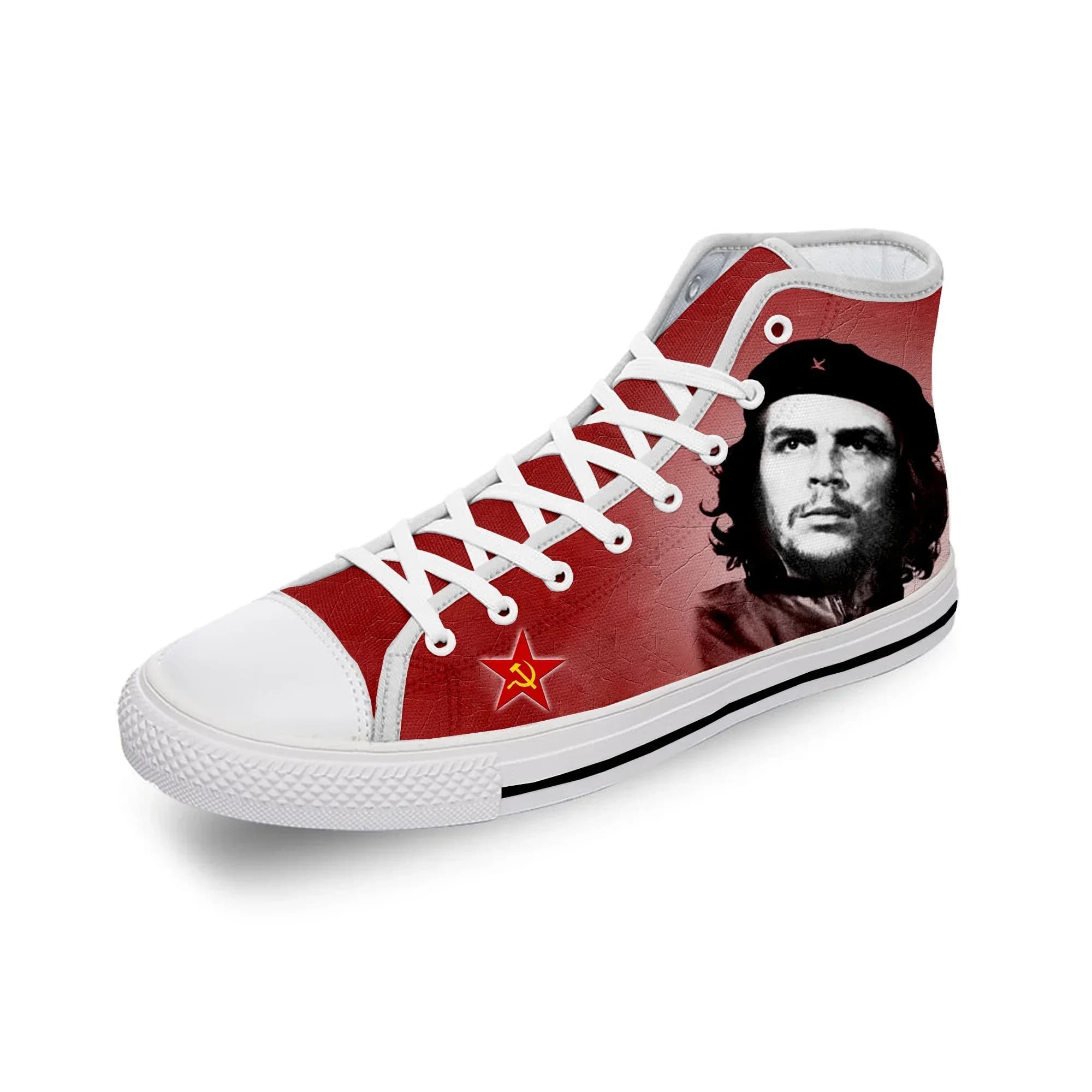 Che Guevara Hero Communism Communist Cool White Cloth 3D Print High Top Canvas Shoes Men Women Lightweight Breathable Sneakers