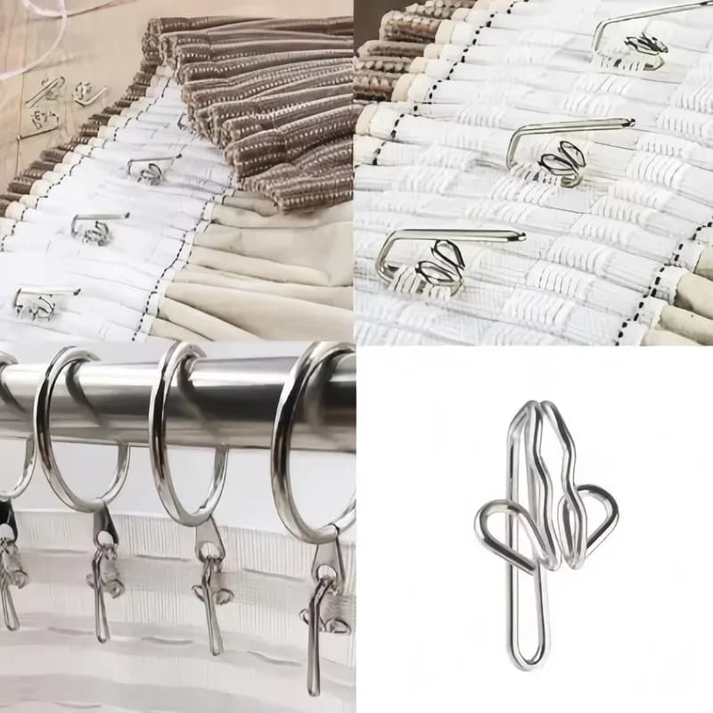 60 pcs Butterfly Curtain Hooks, Easy Install, Sturdy, Decorative, for Curtains, Door and Bathroom Curtains