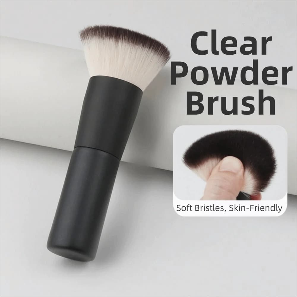 Fluffy Bristles Loose powder brush Portable Wood Handle Makeup Brushes Flat Top Head Elegant Makeup Brush Blending Foundation