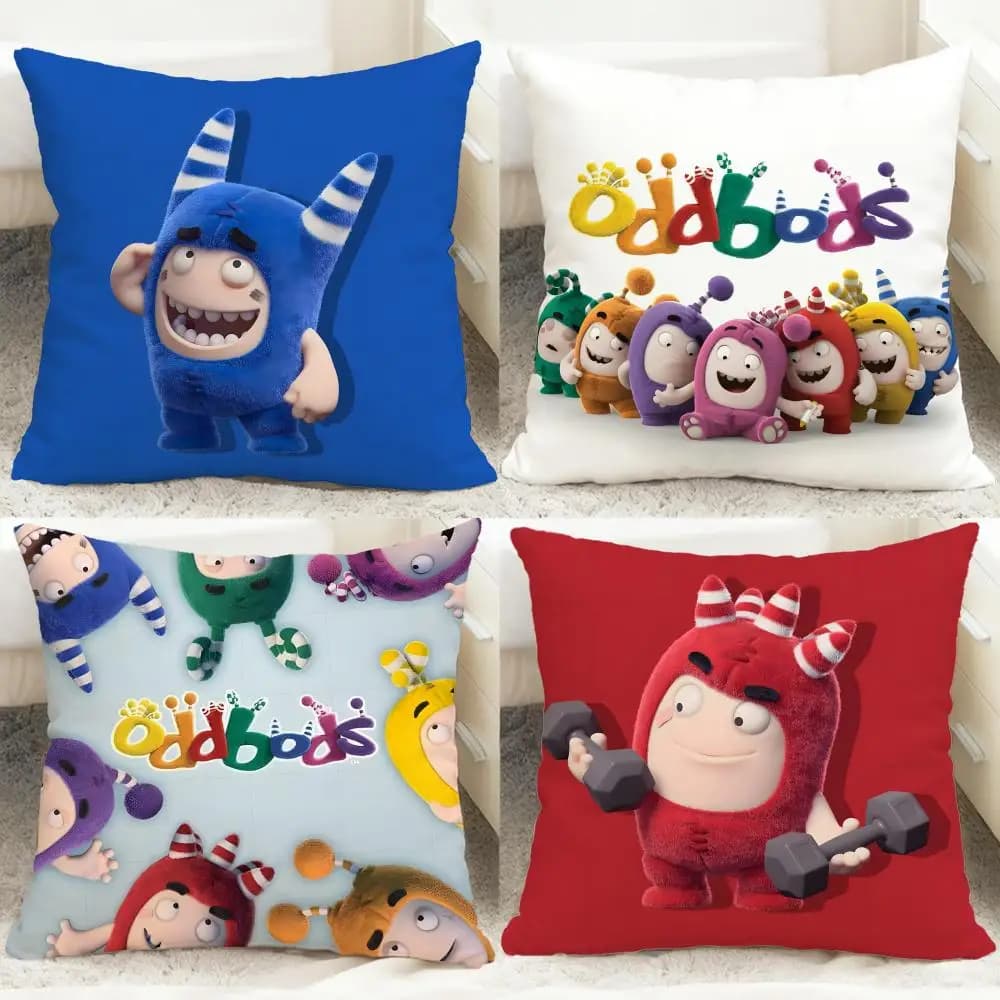 Oddbods IP cushion cover in animated cardboard Comfortable reversible cushion lining Ideal for the bedroom of the car sofa and Beyond