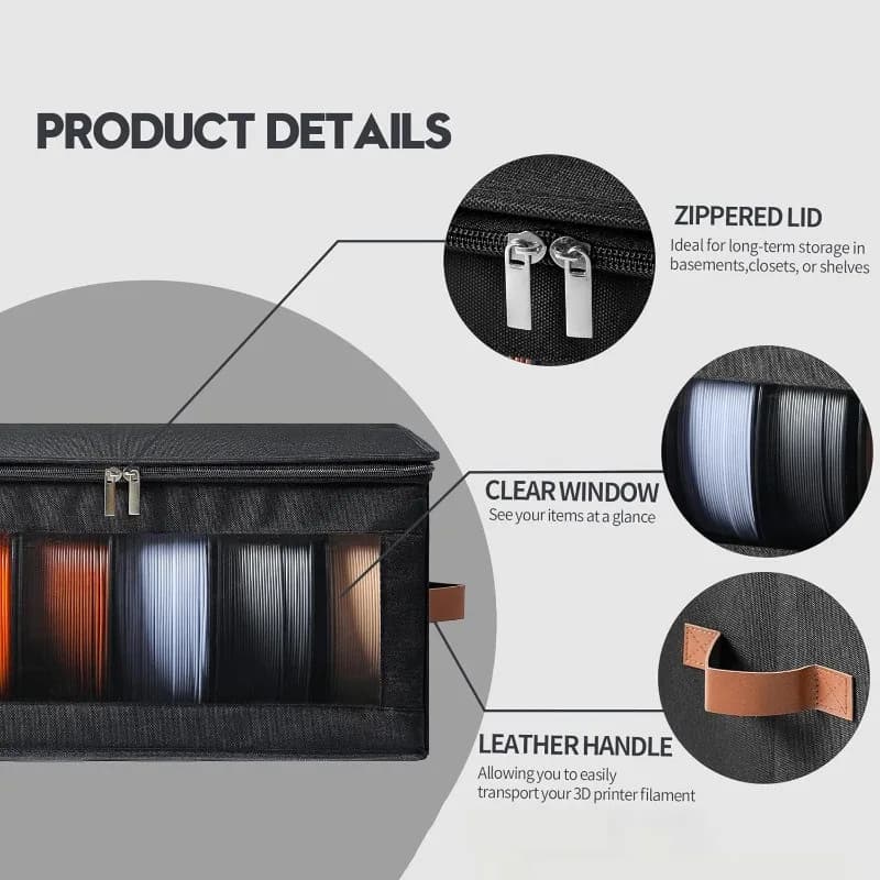 Scatola Porta Filamenti - Contenitori per Filamenti Stampante 3D, Supporto per Accessori Stampa 3D per Casa, Ufficio, Officina