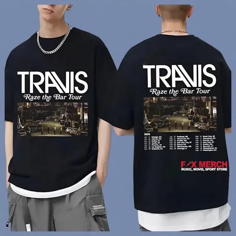 TraviS Raze The Bar Tour 2025 T-shirt con grafica su due lati, regalo per tutte le taglie S-4XL