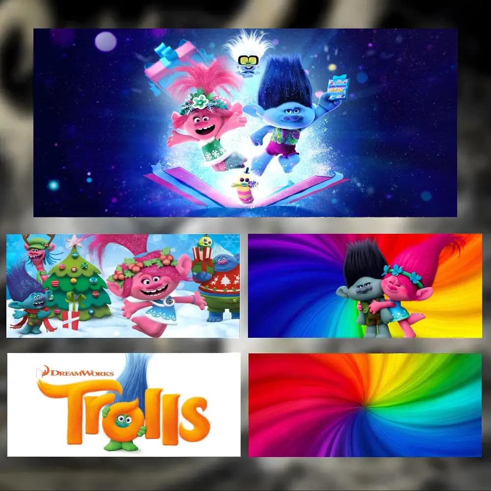 Colorful Fun Cartoon T-Trolls Mouse Pad Large Thick Desk Pad Stitched Edges Gaming Mouse Mat for PC