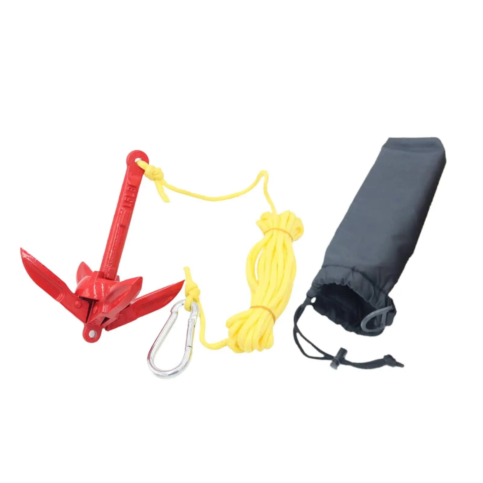 Kit di ancoraggio per barca in metallo con ancoraggio pieghevole per kayak con corda intrecciata da 5 m per accessori di sicurezza per barche da pesca in canoa