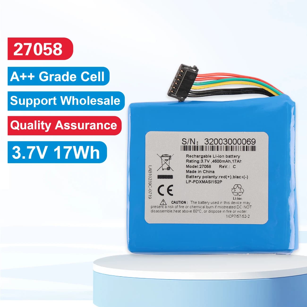 27058 37728 LP-PDXMASI1S2P Lithium-ion rechargeable battery for Masimo Rad 97 pulse oximeters