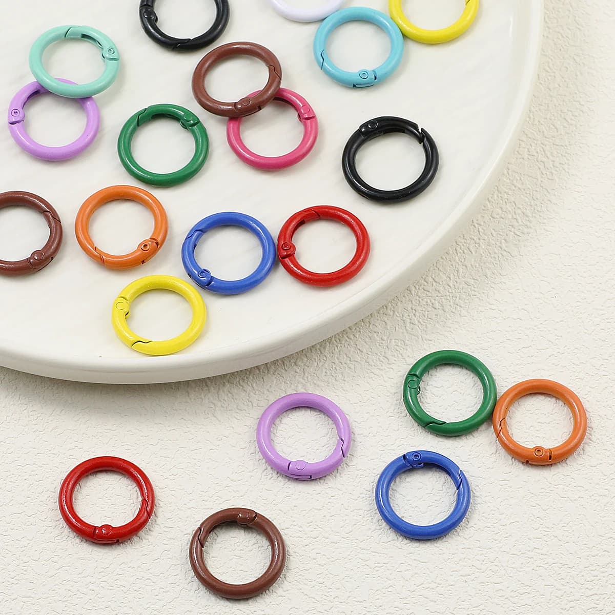 Spring Ring Keychains Zinc Alloy Open Clasp Buckle,DIY Jewelry Making Craft Accessories 25MM Circular Key Ring Findings 2~20pcs