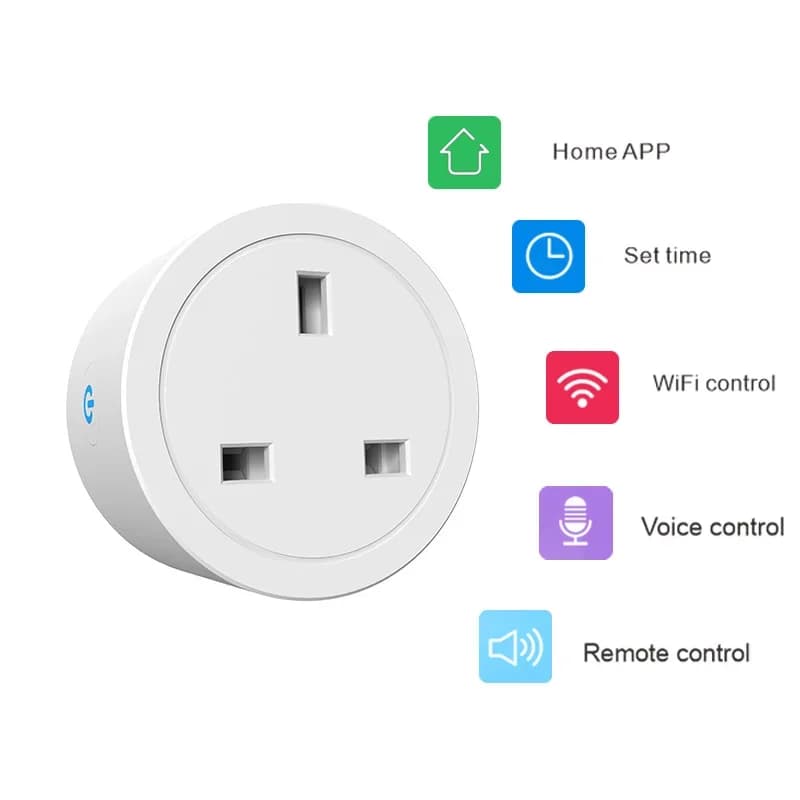 Smart Plug WiFi and socket BT UK 16A with power monitor Voice control Temporization Intelligent life control Works with Alexa Google Home