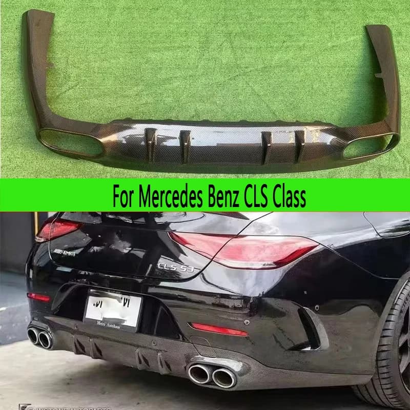 For Mercedes Benz CLS Class C257 CLS53 CLS63 Carbon Fiber Back lip Car Rear Bumper Diffuser Rear Splitters Spoiler body kit
