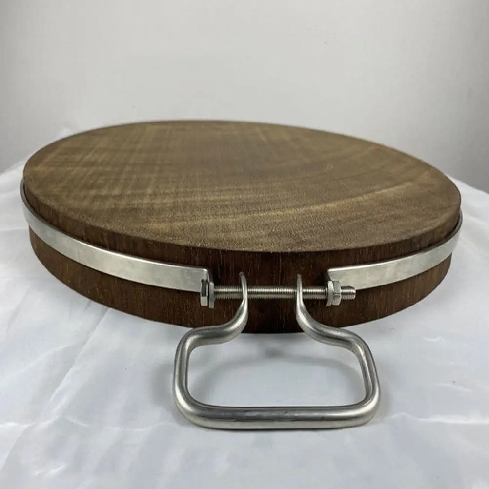 Anello di Fissaggio per Tagliere in Acciaio Inox, Cerchio Rotondo Diametro 35Cm, Anello Metallico Resistente Anti-Crepa per Utensili da Cucina