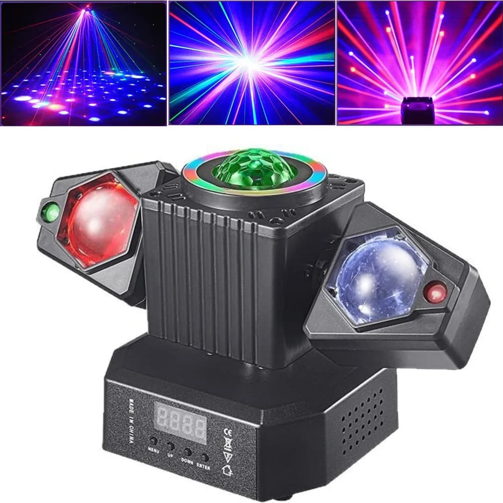 65W LED Luce a testa mobile RGBW 4in1 Effetto di illuminazione scenica DMX Mini proiettore con telecomando per DJ Party Concerto Matrimonio Teatro