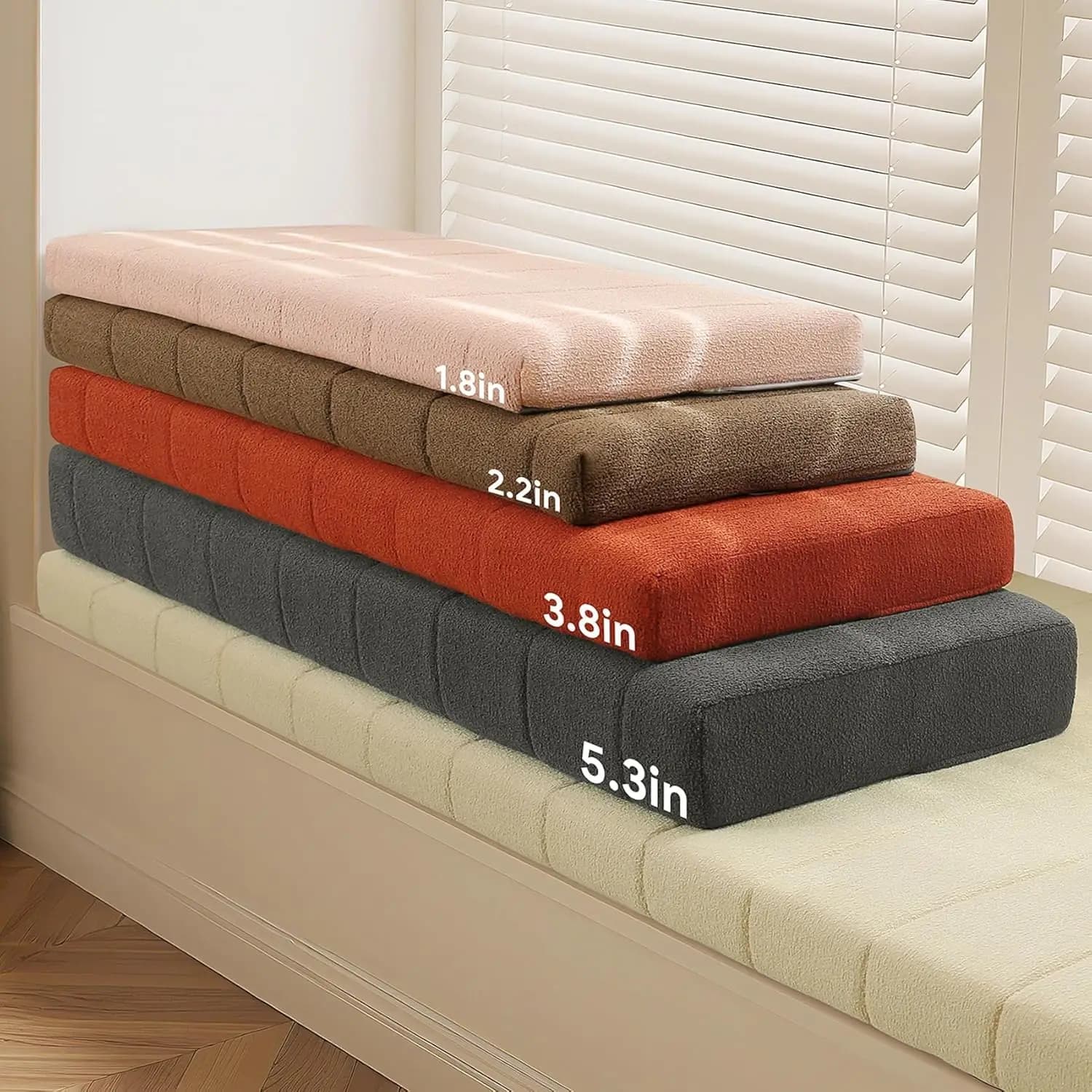 Sedile per finestra a bovindo in velluto personalizzato Teddy Cuscino per panca lungo Cuscino per sedile Imbottitura per materasso lungo Cuscino per sedile per sedia Altalene decorative