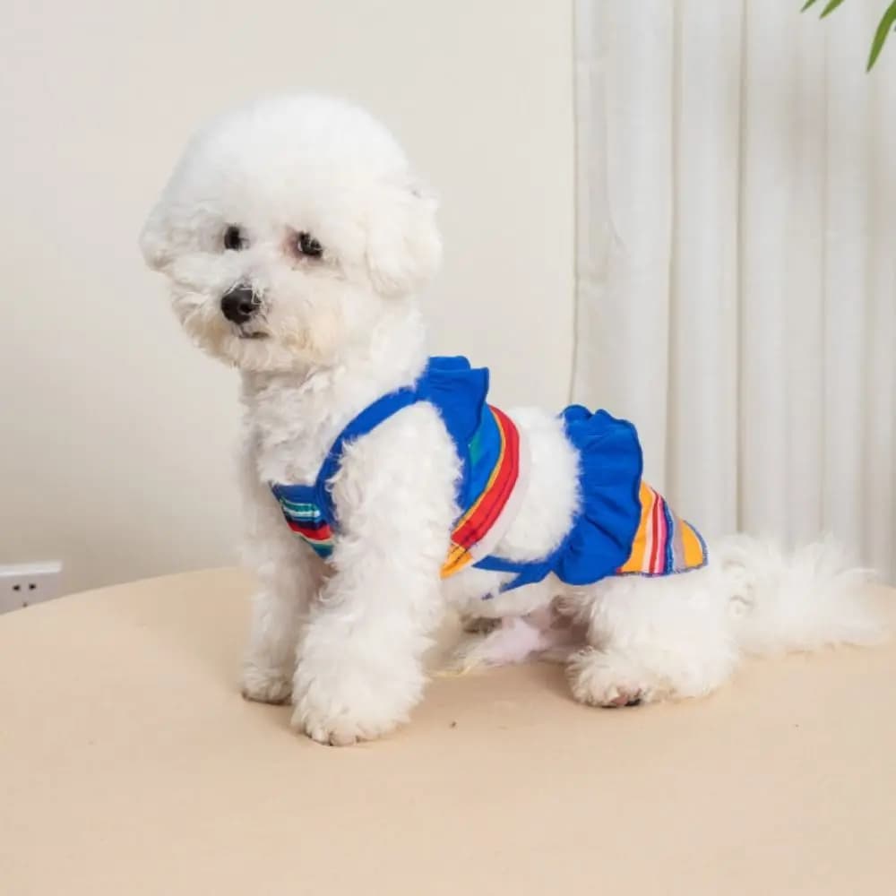 Comfortable and fashionable swimsuit for pets, soft and breathable summer dress for animals, slim skirt with cat straps, for puppies and kittens