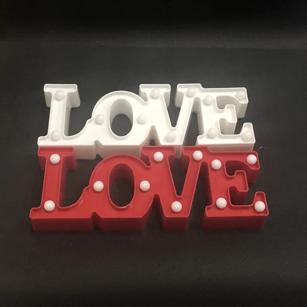 LED Neon Sign Love Shape Modeling Lamp Red Night Light Table Lamp Decorative for Home Bedroom Party Kids Room Living Room