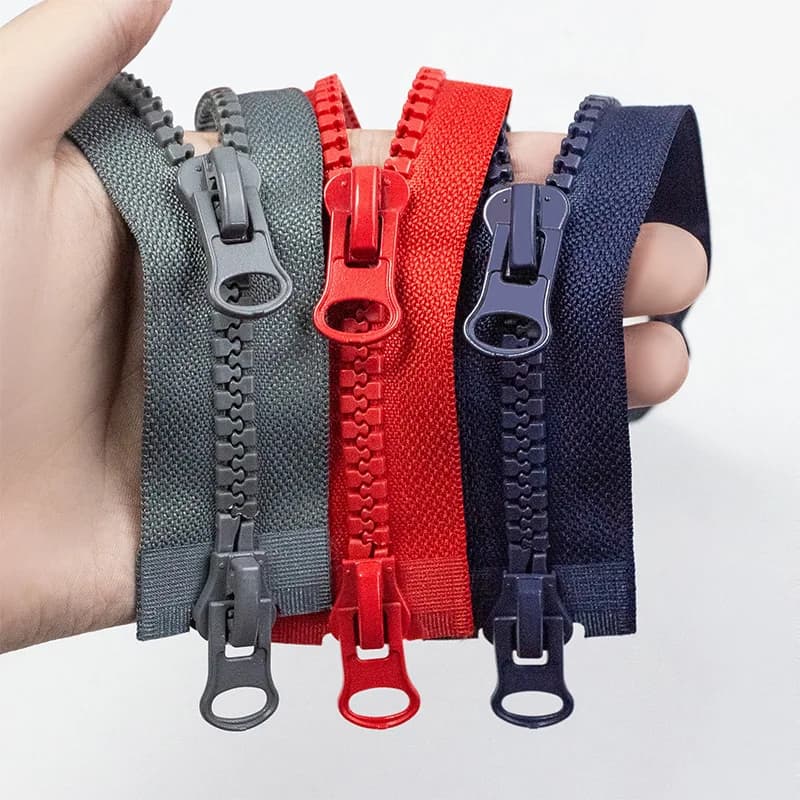 8 # Doppio cursore in resina con cerniera bidirezionale aperta giacca cappotto cerniera lunga kit di riparazione cucito fai da te accessori per l'abbigliamento