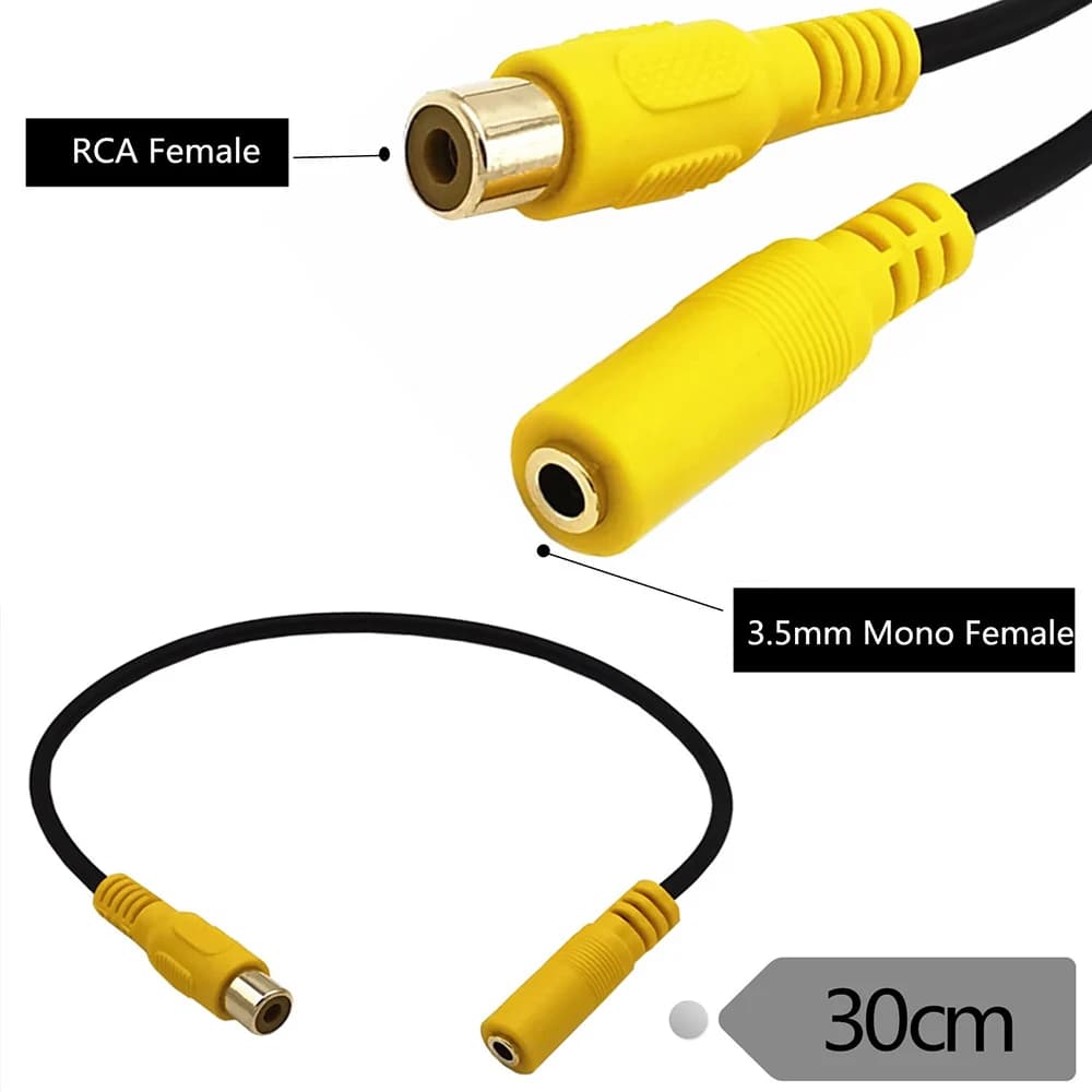Cavo adattatore audio video femmina da 1 pz da 3,5 mm 1/8 "con jack femmina mini mono a RCA