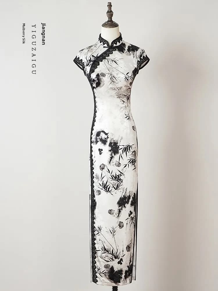 Silk 2026 New Sle Retro Chinese Faion ort Svel Women's Dr Ele Aosphere Jiangnan One Look Again