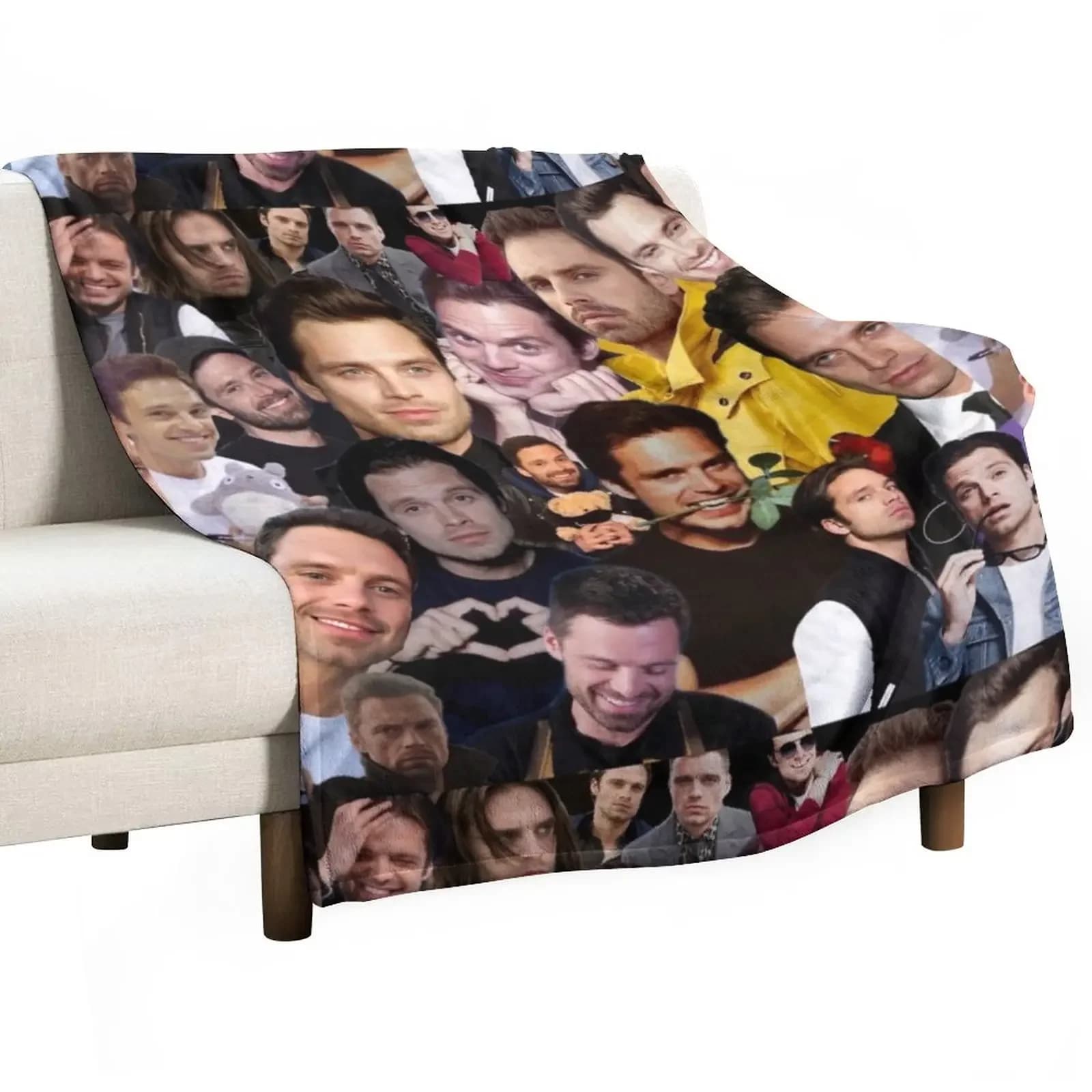 Sebastian stan photo collage coperta da tiro coperta per pisolino coperta pelosa flanella coperta coperte e plaid