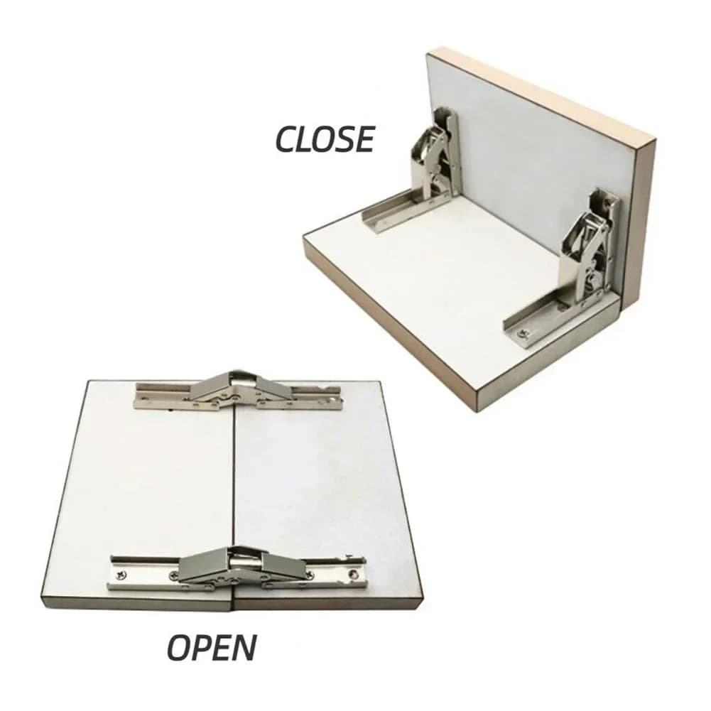 2PCS 90 gradi cerniere pieghevoli autobloccanti gambe del tavolo staffe 180 gradi molla piatta supporto da appoggio cerniera pieghevole hardware