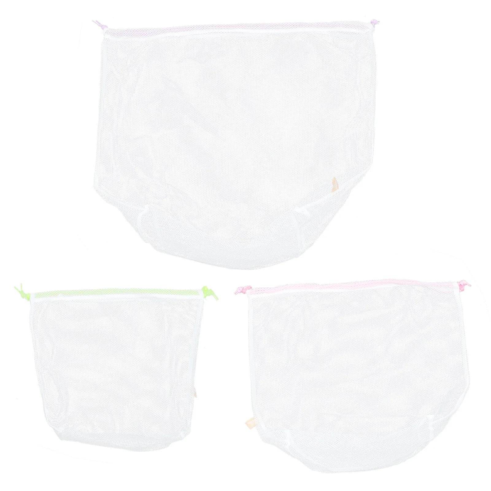 Set of 3 Folding Bags for Bucato with Cordoncino, Net Protective Bags for Delicate Fabrics, Socks and Linens