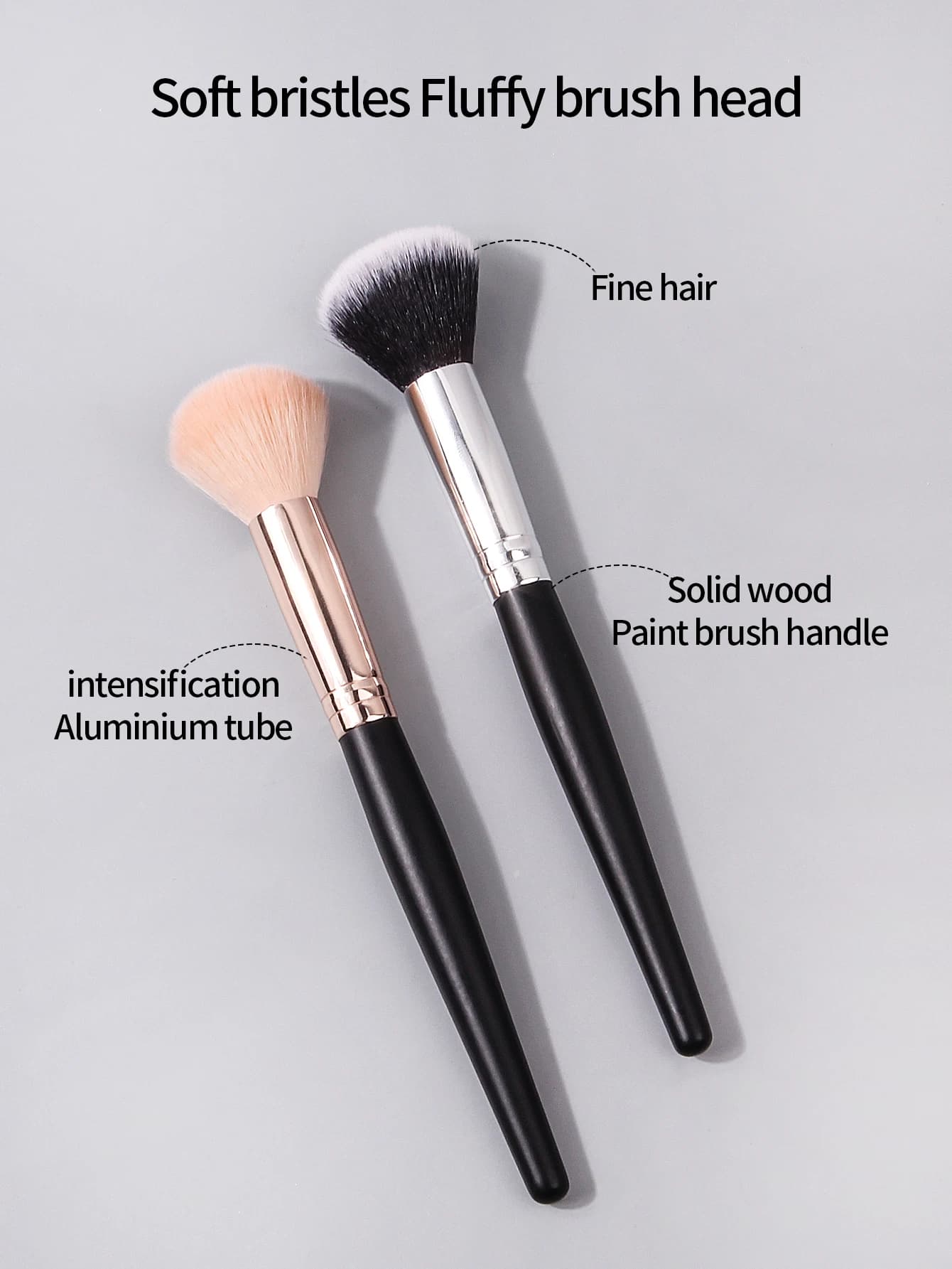 2 soft brushes for blush, blush brush, brush for contouring, not irritating for face, portable makeup tool for beginners