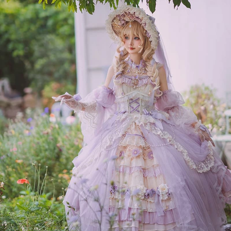 Nuovo abito Lolita per ragazze giapponesi Tea Party Harajuku Court Splendido abito in chiffon vintage Lolita Princess Jsk