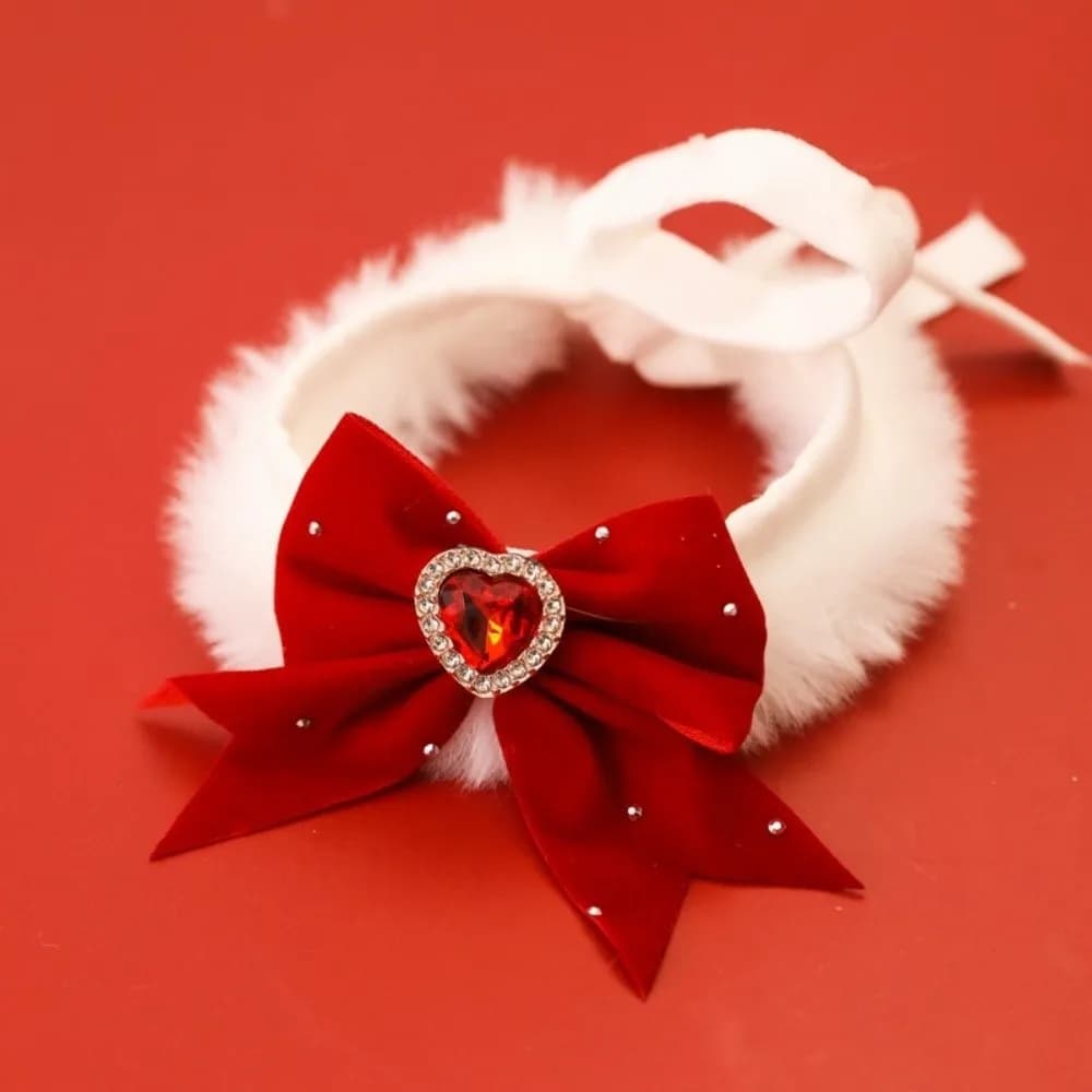 Moda Autunno Inverno Caldo Gatto Amore Puntelli per foto Regali di Natale Sciarpa per cani Decorazione rossa Forniture per animali Collare per animali Capodanno