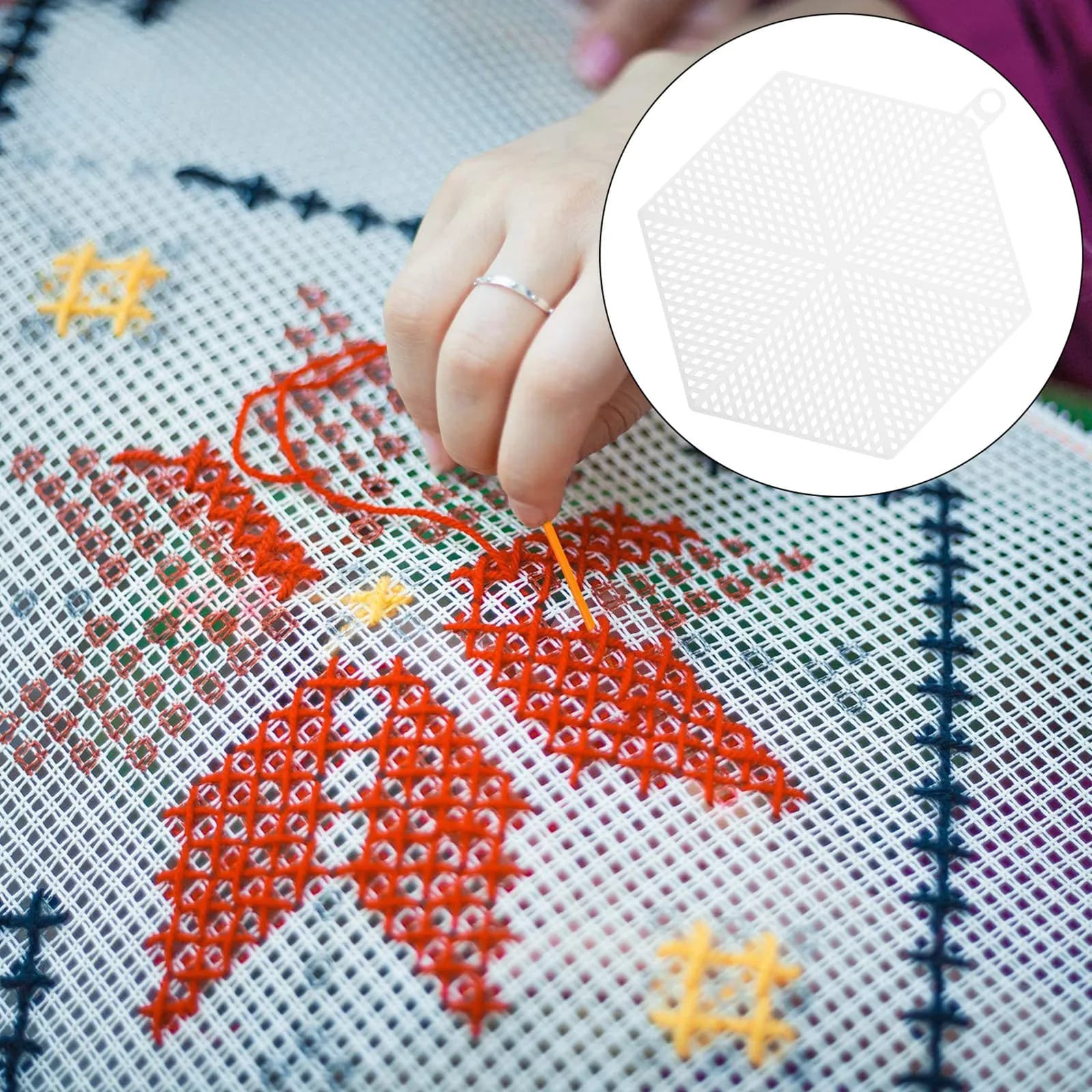 10Pcs White Plastic Mesh Sheets 3D Embroidery Mesh Canvas DIY Cross Stitch Kits Yarn Crafting Sewing Accessories for Crafting