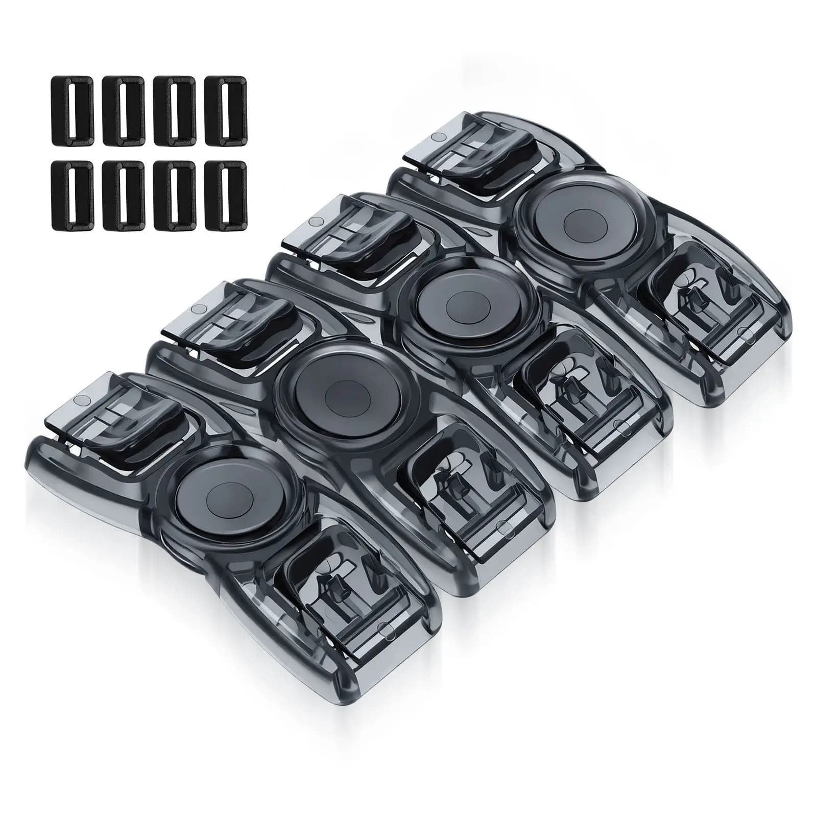 4Pcs Universal Swim Goggles Buckles Black Clip on Swimming Glasses Strap Button Replacement Accessory Goggles Connector