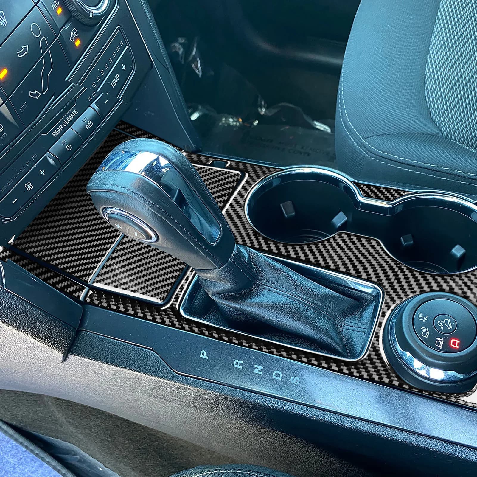For Ford Explorer 13-19 Carbon Fiber Air Panel Control Panel Windows Gear Frame Cover Automotive Indoor Adhesive Cover
