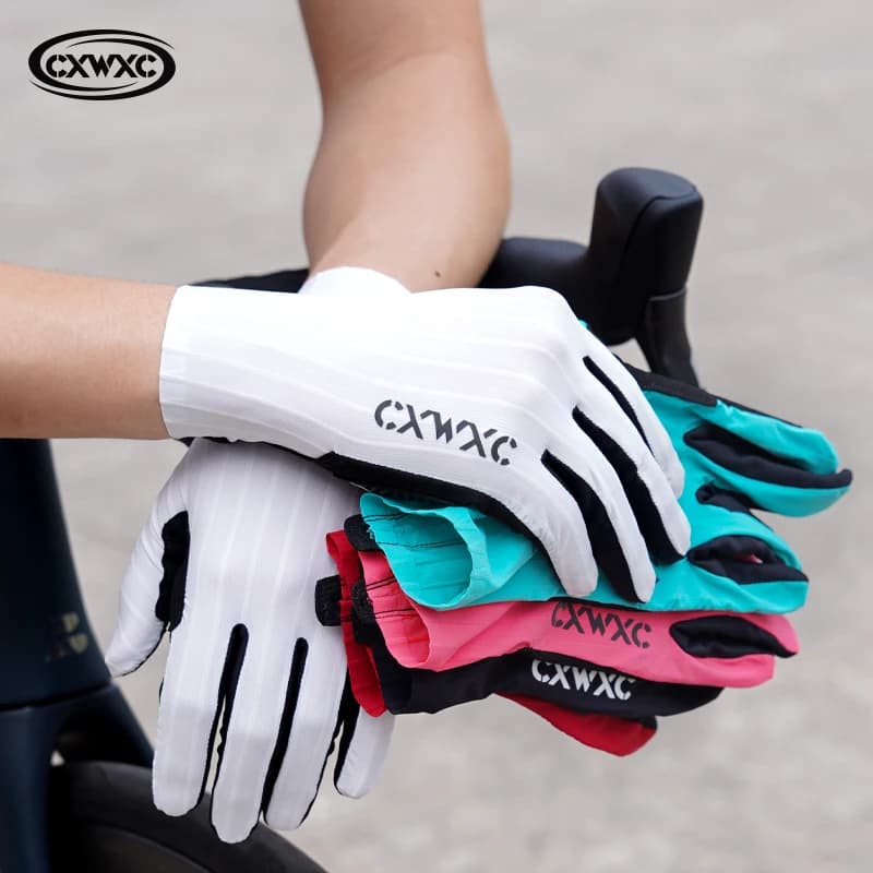 CXWXC Touch Screen Long Gloves With Fins Breathable Cycling Gloves MTB Road Bike Riding Riding Woman Man Gloves