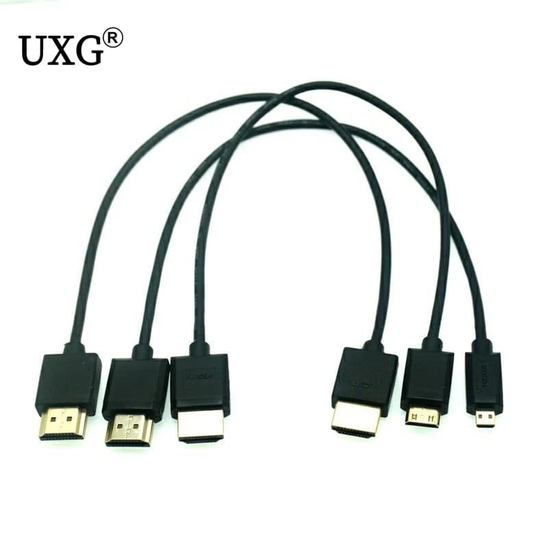 OD 3.0mm Super Soft Micro and Mini HDMI-compatible male cable compatible HDMI 2k 4k Hd @ 60hz muslimage lightweight