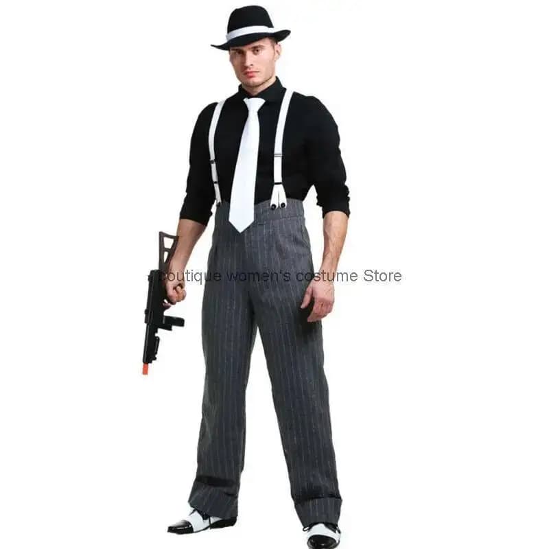 COS Halloween Cosplay Performance Film Padrino Personaggio Costume con bretelle Boss Gangster russo italiano