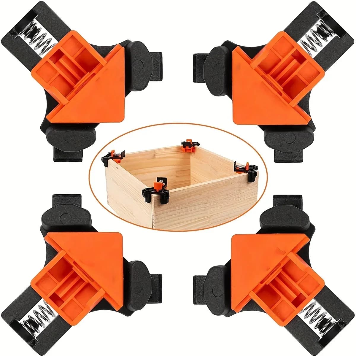 Right Angle Woodworking Clamp 90° Corner Positioning Fixer with Adjustable Jaw Quick Lock Welding Fixture 2/4PCS