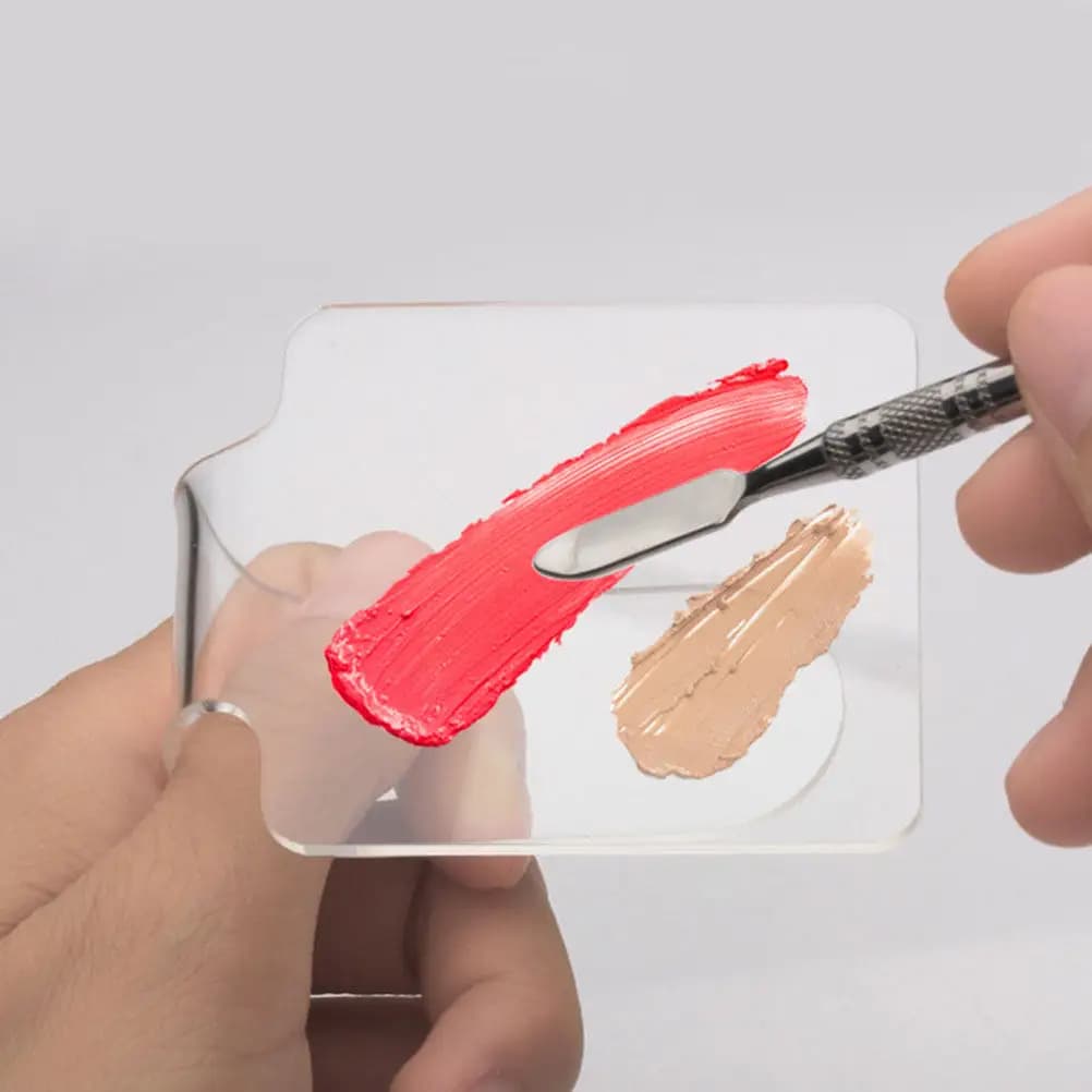 2 Pezzi Palette per Trucco in Acrilico, Piastre Ergonomiche per Miscelazione, Strumento per Miscelare Colori per Unghie e Fondotinta