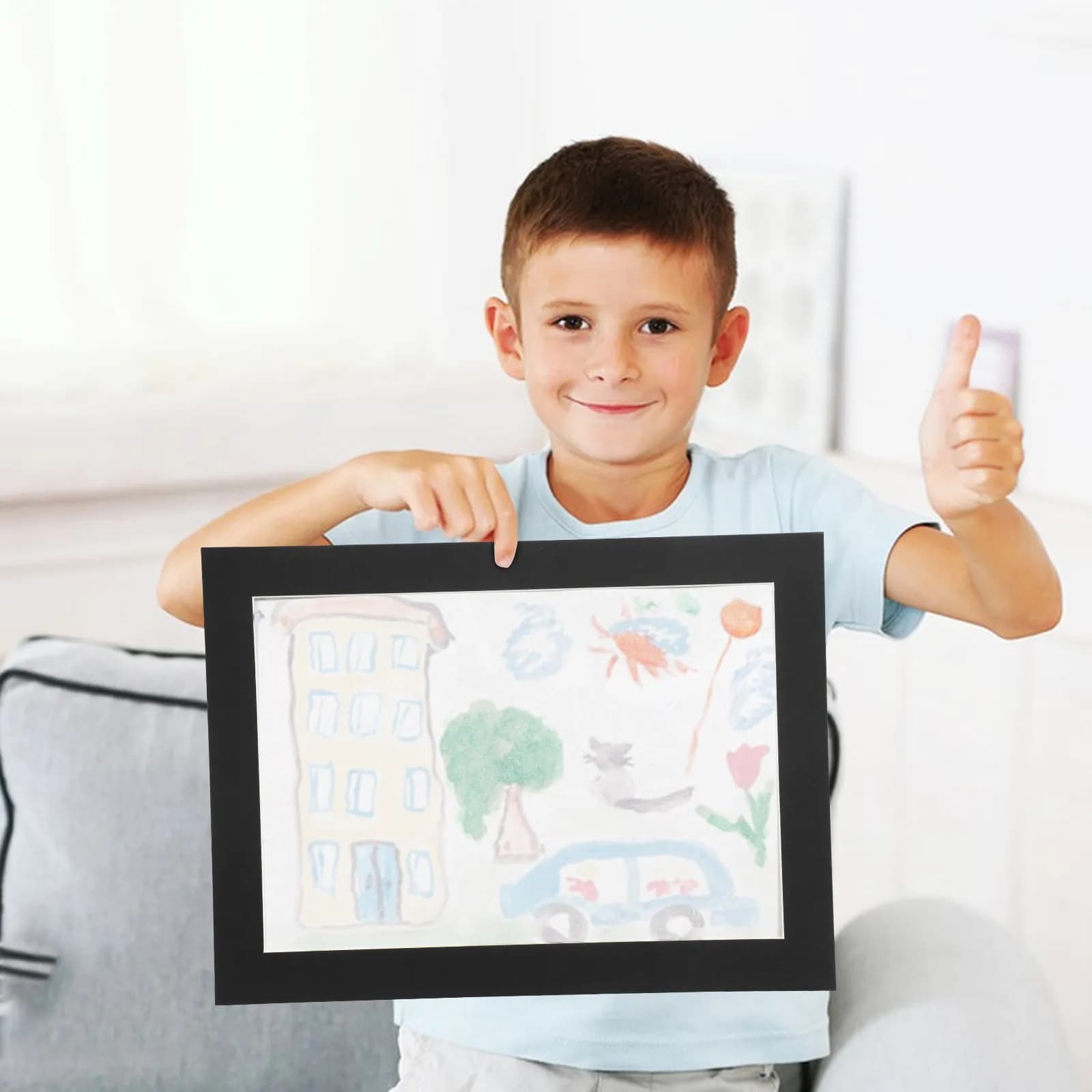 12 Cornici Espositive in Cartone per Opere d'Arte dei Bambini, Disegni e Foto - Ideali per la Scuola e l'Archiviazione